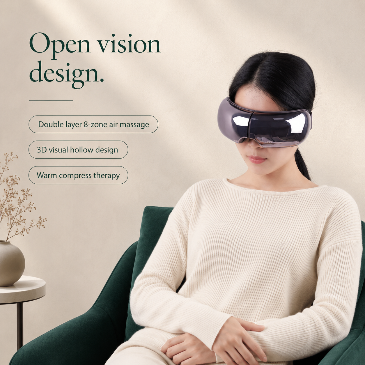 Heated Eye Massage Mask with Bluetooth